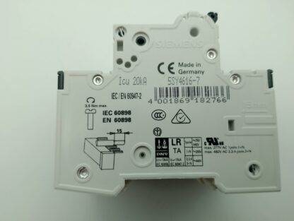 Siemens 5SY4616-7,  5SY46 MCB C16 ~ 400V  3/N Sicherungsautomat - Image 2