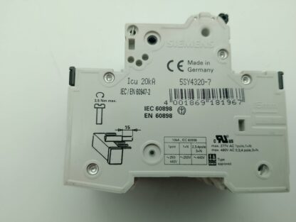 Siemens 5SY4320-7 MCB C20 ~ 400V Sicherungsautomat 3pol. - Image 2